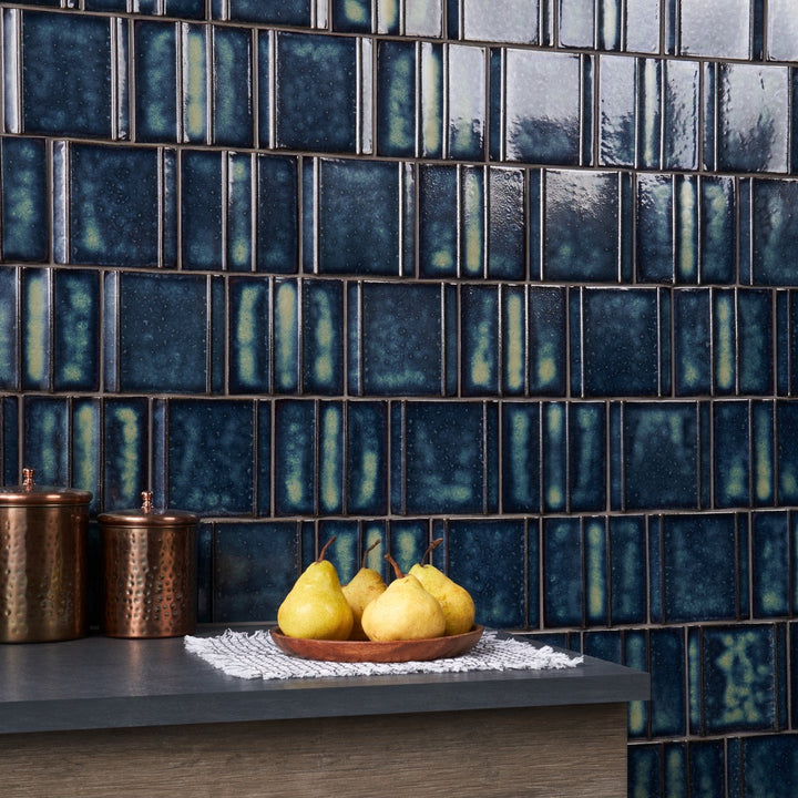 Kinro Ocean Blue 6x6 3D Metallic Matte Porcelain Tile