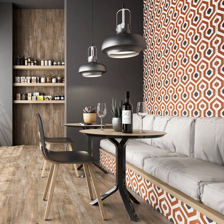 Bella Soumaya Orange 9x9 Matte Porcelain Tile - Lux Tile