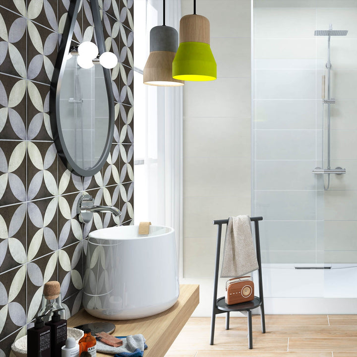 Bella Saatchi Gray 9x9 Matte Porcelain Tile - Encaustic Look