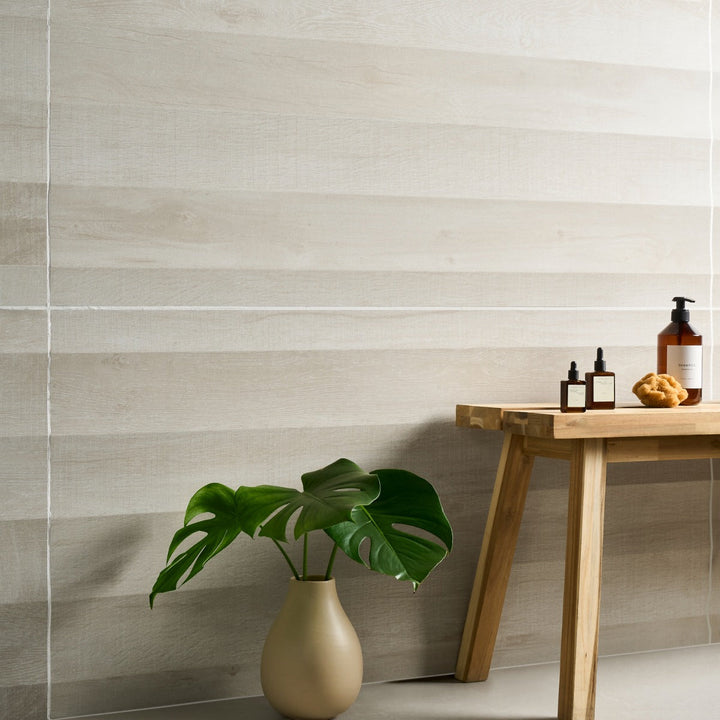 Kenridge Waves White 24x48 Matte Porcelain Tile - Wood Look