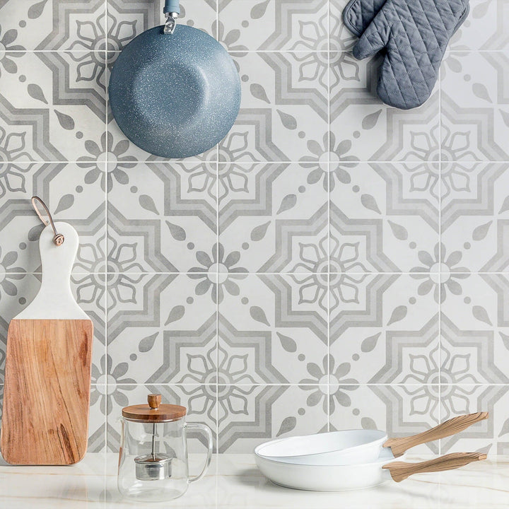 Cascais Silver Sky 9x9 Matte Porcelain Tile - Lux Tile
