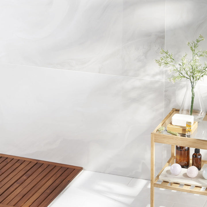 Waverly White 24x48 Polished Porcelain Tile - Lux Tile