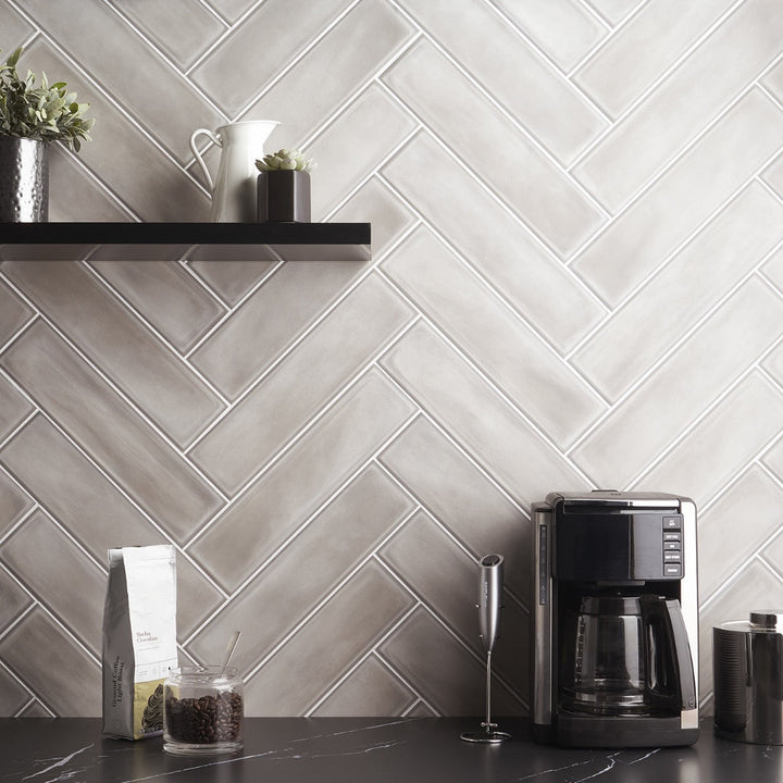 Stacy Garcia ArtBlock Grigio Gray 4x16 Matte Porcelain Tile