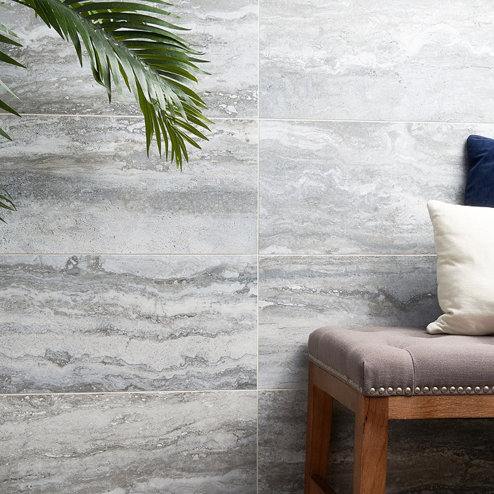 Lux Tile Travertine Sky Blue 12x24 Matte Porcelain Tile