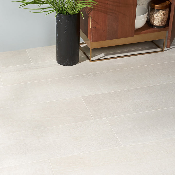 Silkwood White Matte Porcelain Tile - 8x48 Wood Look