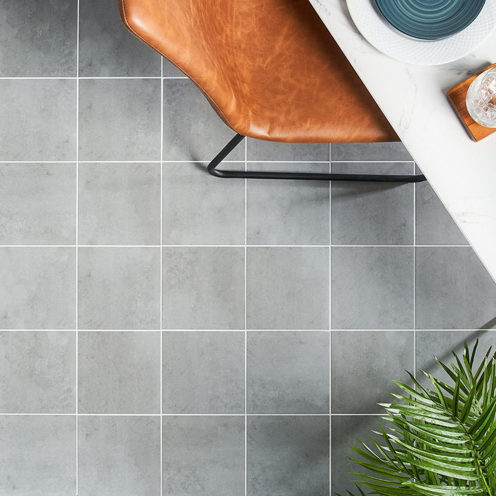Art Geo Gray 8x8 Matte Porcelain Tile by Elizabeth Sutton