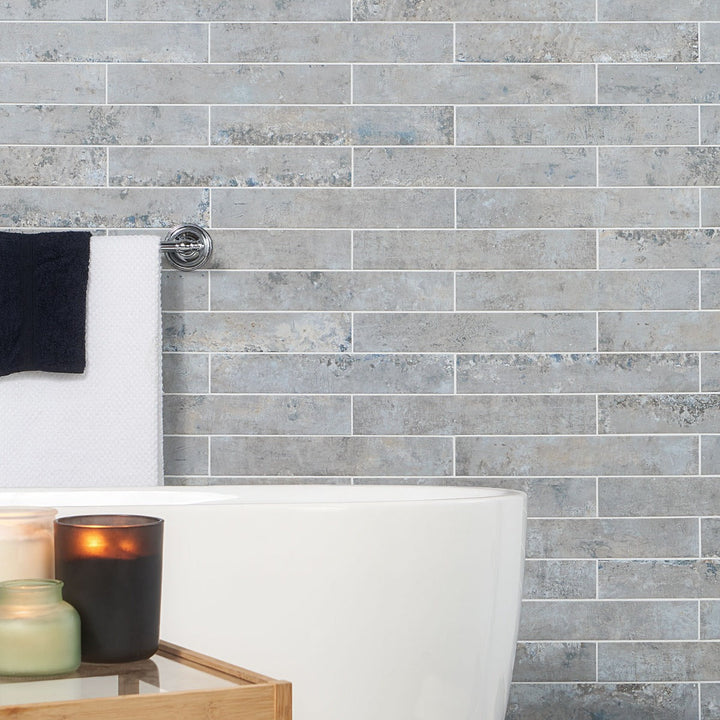 Lux Tile Portrait Ocean Blue 2x14 Matte Porcelain Subway Tile