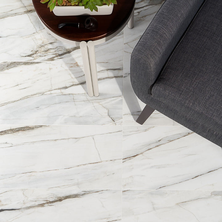 DreamStone Carpaccio White 12x24 Matte Porcelain Tile - Lux Tile