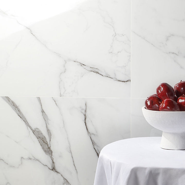DreamStone Statuario Valley 24x48 Polished Porcelain Tile - Lux Tile