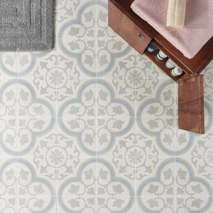 Lapaz Ornate Silver 9x9 Matte Porcelain Tile - Lux Tile