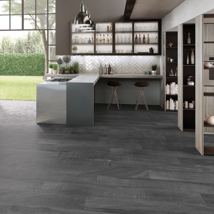 Kenridge Black 8x48 Matte Porcelain Tile - Lux Tile