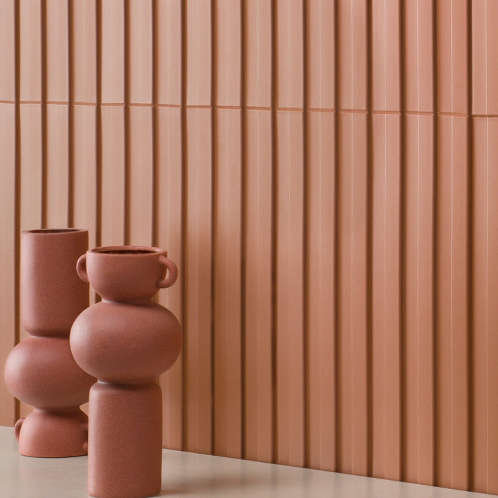 Bariano Terracotta 6x16 Fluted 3D Matte Porcelain Tile - Lux Tile