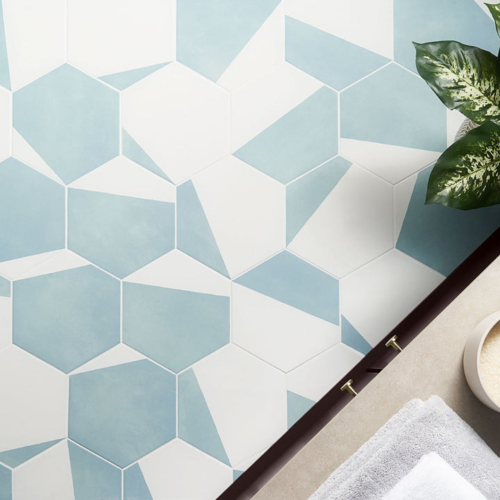 HexArt Pop Turquoise 8" Hexagon Matte Porcelain Tile - Lux Tile