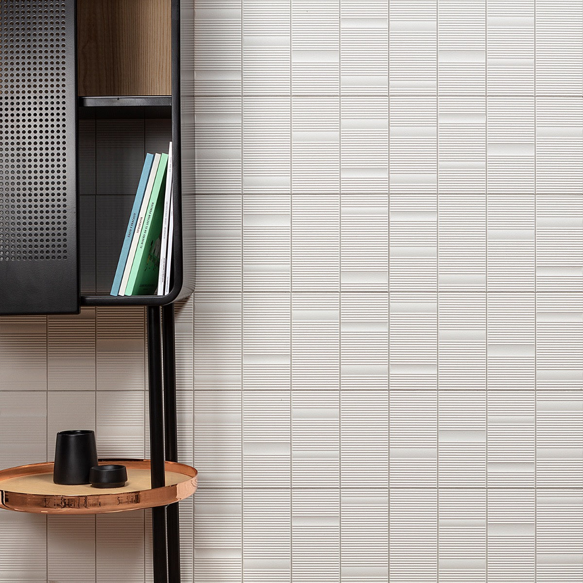 Division White 8x16 Fluted Matte Ceramic Wall Tile by Lux Tile