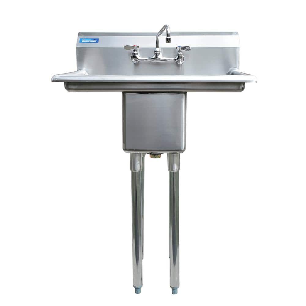 AMGOOD 20x30 Stainless Steel Utility Sink with Drainboards & Faucet