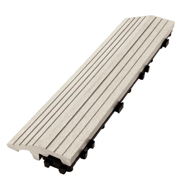 CREATIVE SURFACES 3 in. x 12 in. Composite Deck Tile Edge Trim in Star Gray (4-Pieces Per Box)