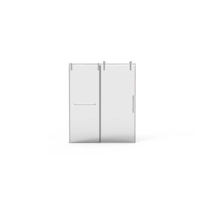 Staykiwi 60 in. W x 76.68 in. H Sliding Frameless Shower Door in Nickel Finish with Clear Glass