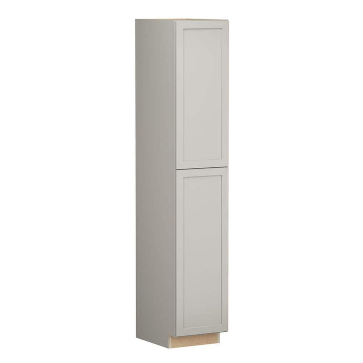 Shaker Full Overlay 18 in. W x 24 in. D x 96 in. H Plywood Assembled Utility Kitchen Cabinet in Stone Gray