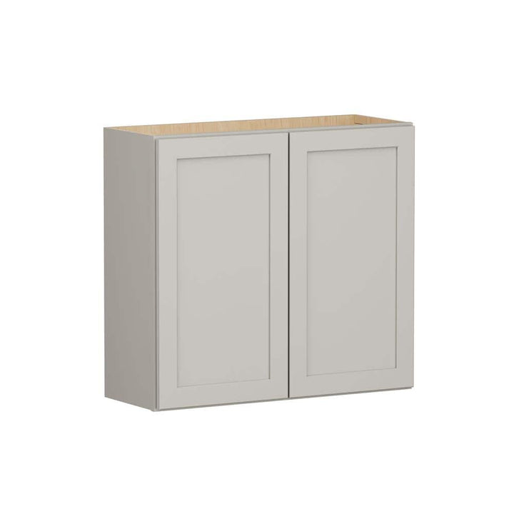 Shaker Full Overlay 33 in. W x 12 in. D x 30 in. H Plywood Assembled Wall Kitchen Cabinet in Stone Gray
