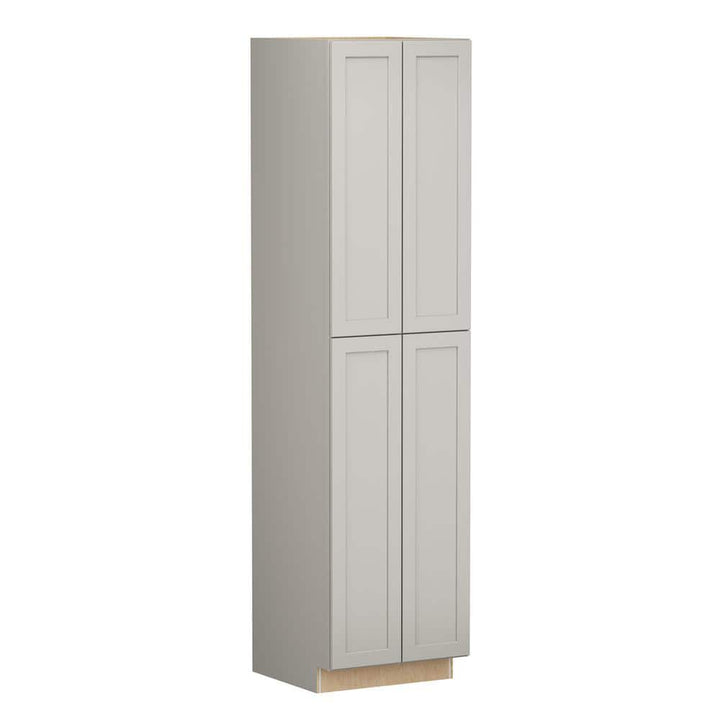 SIMPLY WOODMARK PRO Shaker Full Overlay 24 in. W x 24 in. D x 96 in. H Plywood Assembled Pantry Kitchen Cabinet in Stone Gray