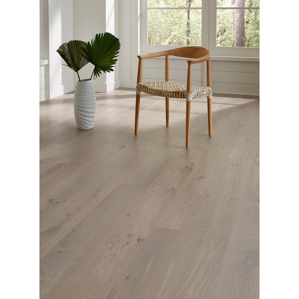 ASPEN FLOORING Stonehenge White Oak 5/8 in. T x 7 in. W Wire Brushed Engineered Hardwood Flooring (25 sqft/case)