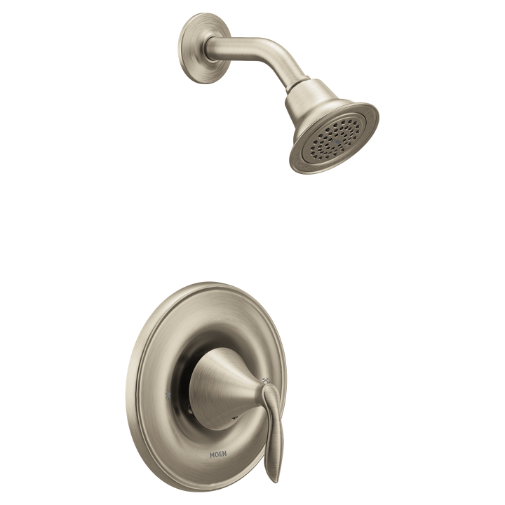 Moen Eva Single-Handle 1-Spray Posi-Temp Shower Faucet Trim Kit with Valve in Brushed Nickel (Valve Included)