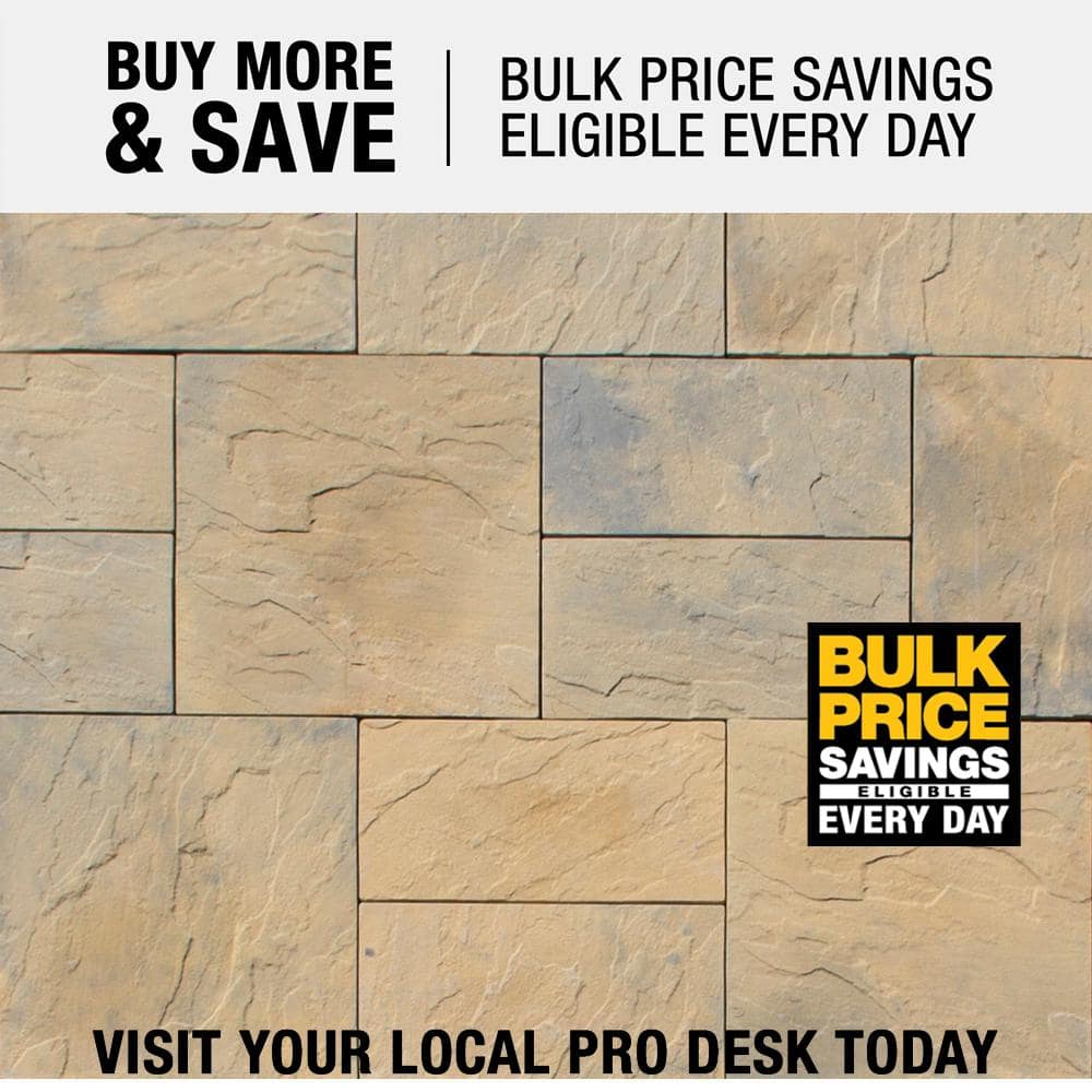 Nantucket Pavers Patio-on-a-Pallet 12in. x 24in. and 24in. x 24in. Concrete Tan Variegated Basketweave Yorkstone Paver(18 Pcs/48 Sq Ft)