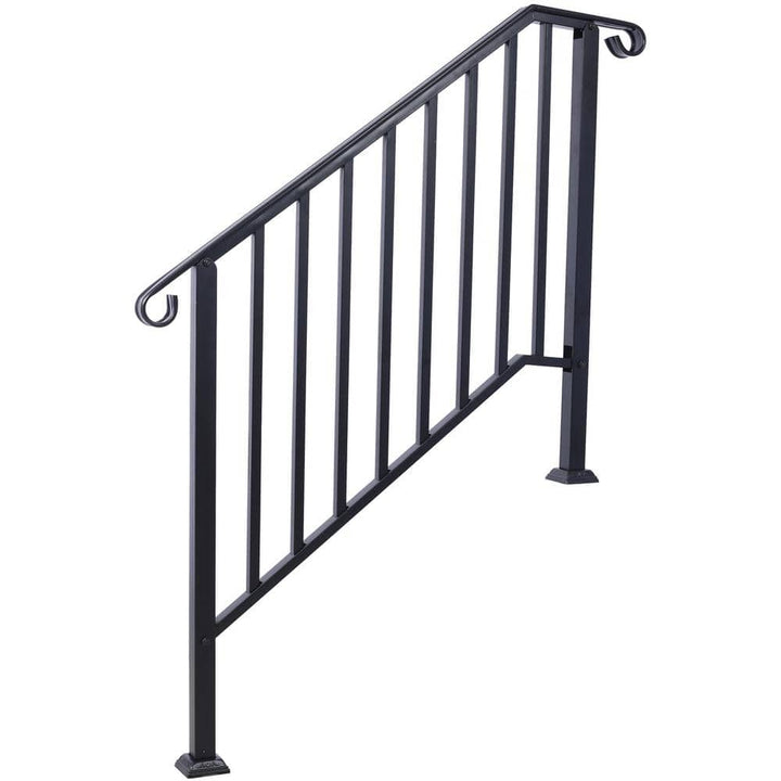 Tatayosi 66 in. H x 2 in. W Steel Handrails for Outdoor Steps, Fit 3 or 4 Steps Outdoor Stair Railing, Flexible Porch Railing Kit