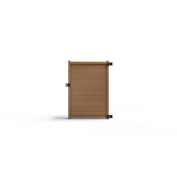 Natures Composites Composite Modern Horizontal Privacy ( 6 ft. H x 4 ft. W) Timber Brown Full Size Fence Gate