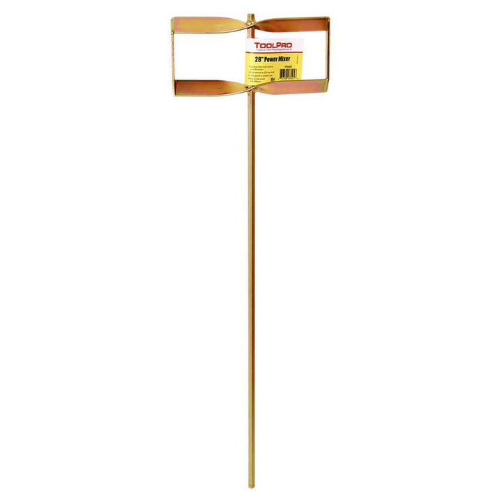 ToolPro 28 in. Zinc Plated Drywall Mud Mixer with Pail Saver Tip and 3/8 in. Hex Shaft