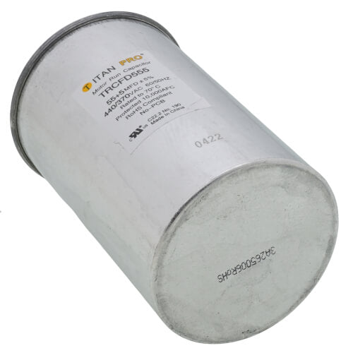 Titan Pro TRCFD555 capacitor - side view (Product Type: Capacitor; Voltage: 440/370V)