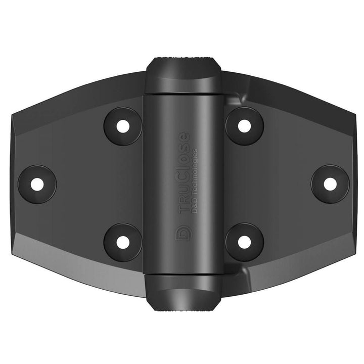 Tru-Close D&D 5-1/8 in. x 3-3/4 in. Black Self-Closing Vinyl and Wood Gate Hinge (2-Piece)