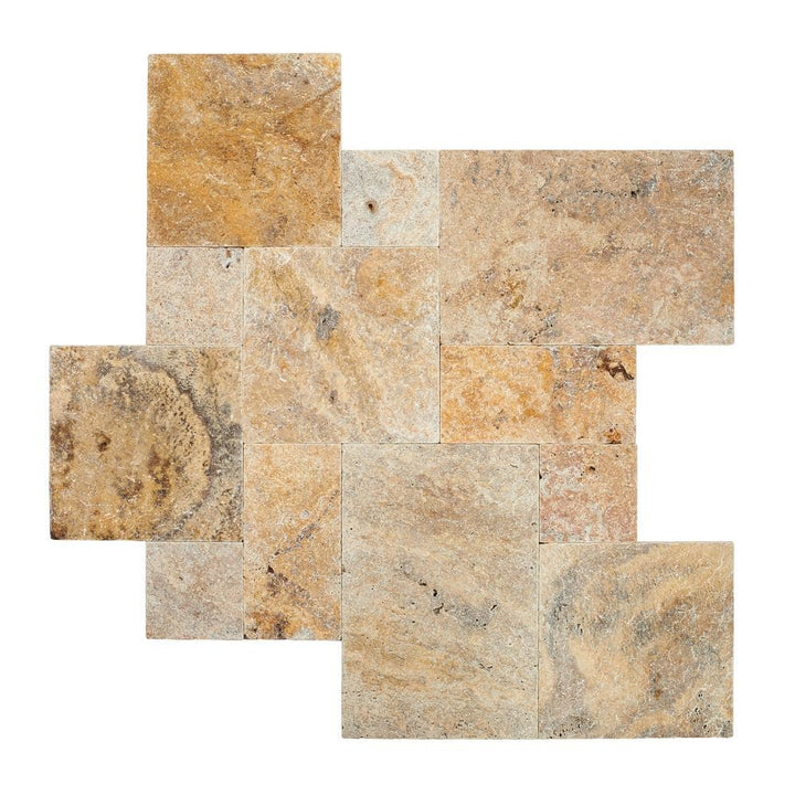MSI Tuscany Scabas 10 Piece Tumbled Travertine Paver Tile Kit (160 Sq. ft. / Pallet)