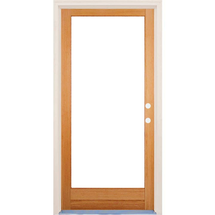 36 in. x 80 in. Left-Hand/Inswing Full Lite Low-E Clear Glass Unfinished Fir Wood Prehung Front Door