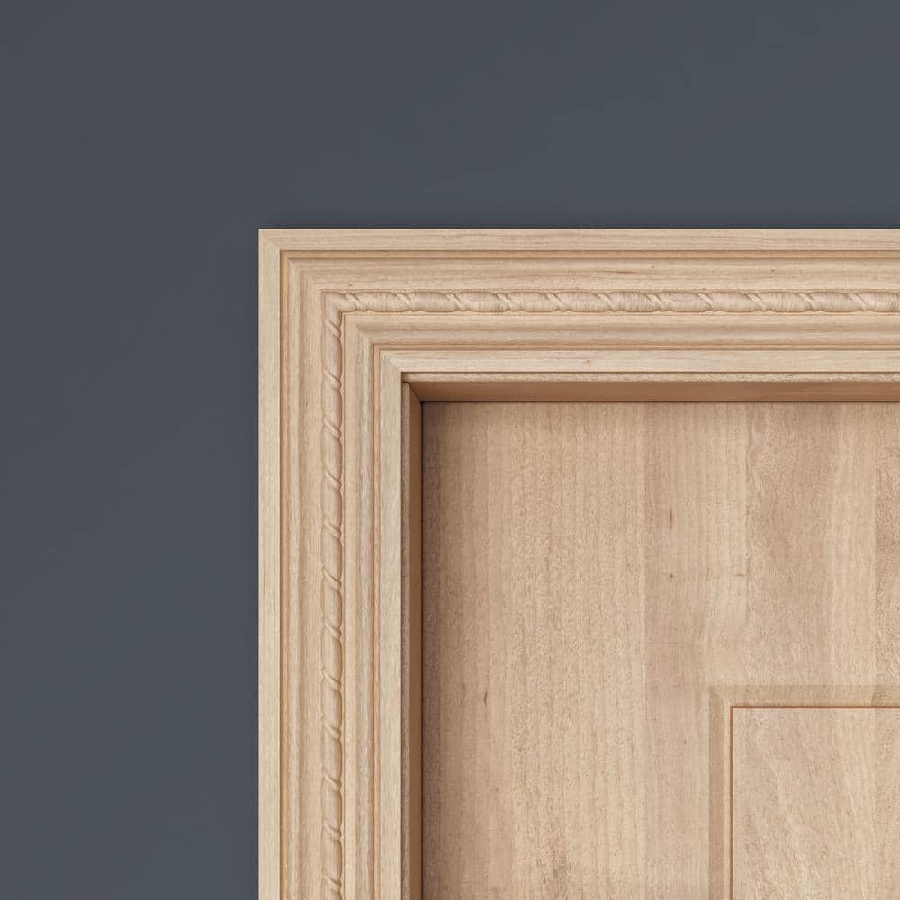 Ornamental Mouldings 1124-7 1/2 in. x 2-1/8 in. x 84 in. White Hardwood Embossed Rope Casing Moulding