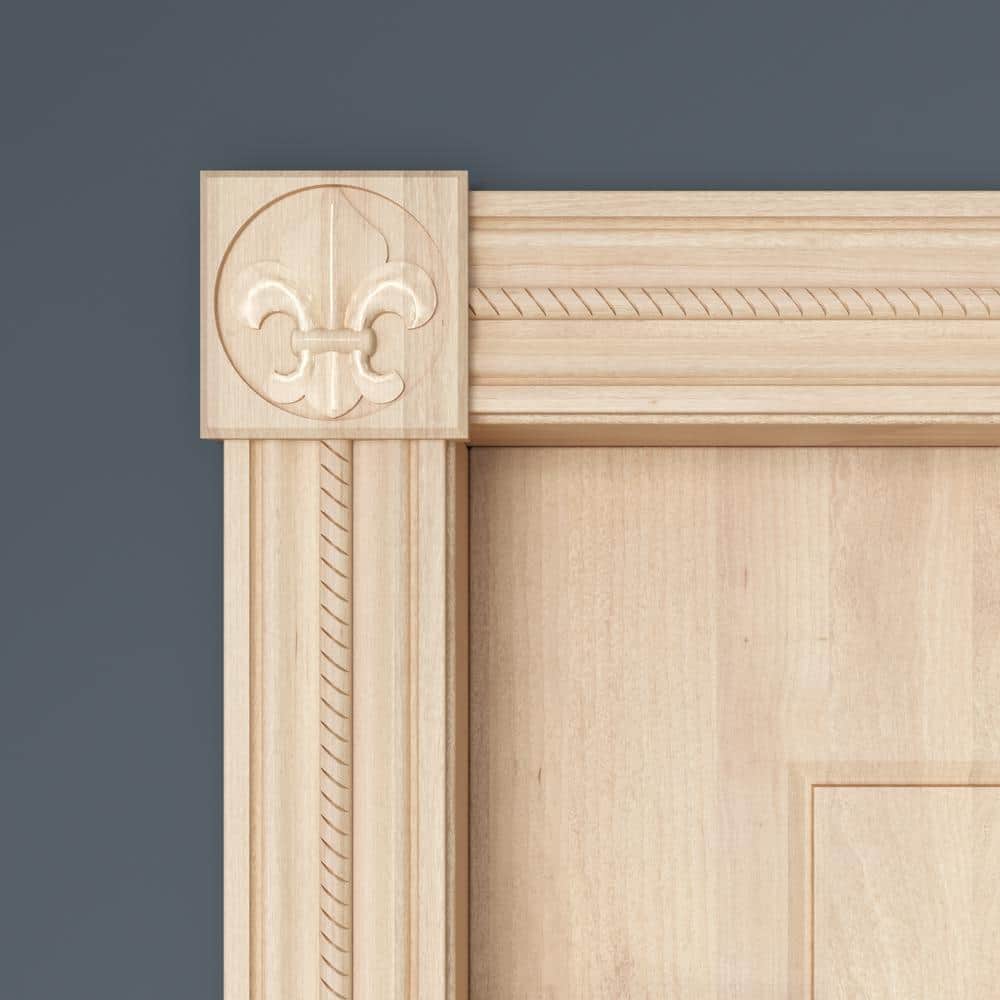 Ornamental Mouldings 1433-7 1/2 in. x 3 in. x 84 in. White Hardwood Embossed Rope Casing Moulding