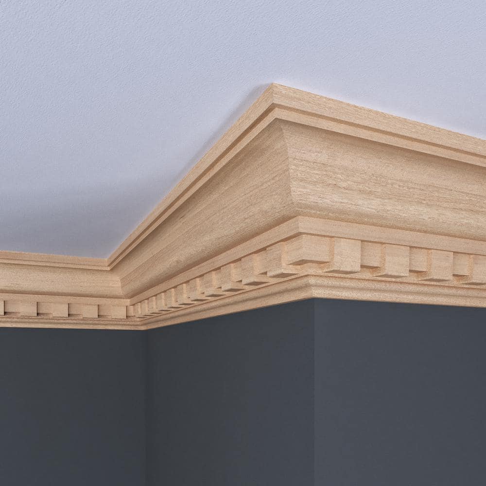 Ornamental Mouldings 1707-4FTWHW 0.843 in. D x 4.5 in. W x 47.5 in. L Unfinished White Hardwood Crown Moulding