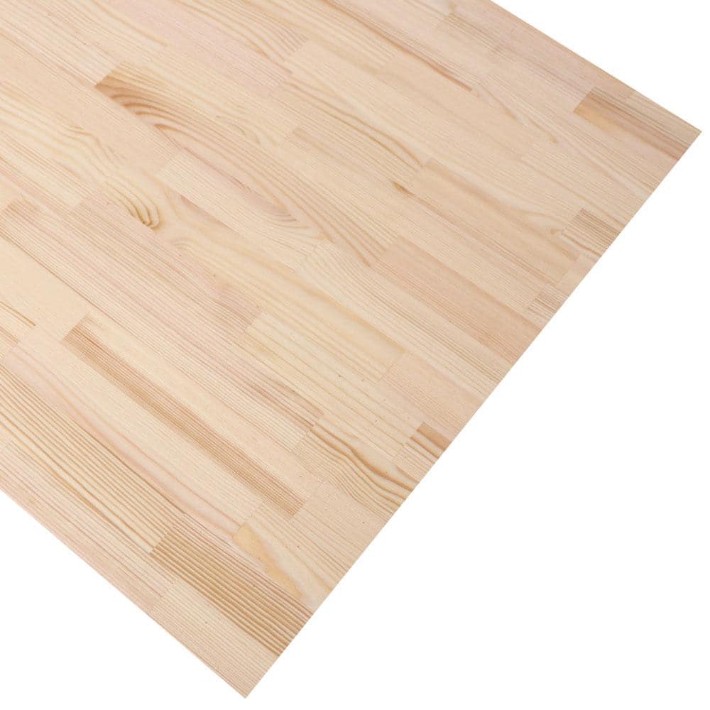 HARDWOOD REFLECTIONS 4 ft. L x 30 in. D Unfinished Nordic Pine Solid Wood Butcher Block Standard Desktop Countertop With Eased Edge