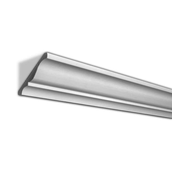American Pro Decor WM 45 3-3/4 in. x 3-3/4 in. x 96 in. Plain Recycled Polystyrene Crown Moulding Pro Pack 48 LF (6-Pack)