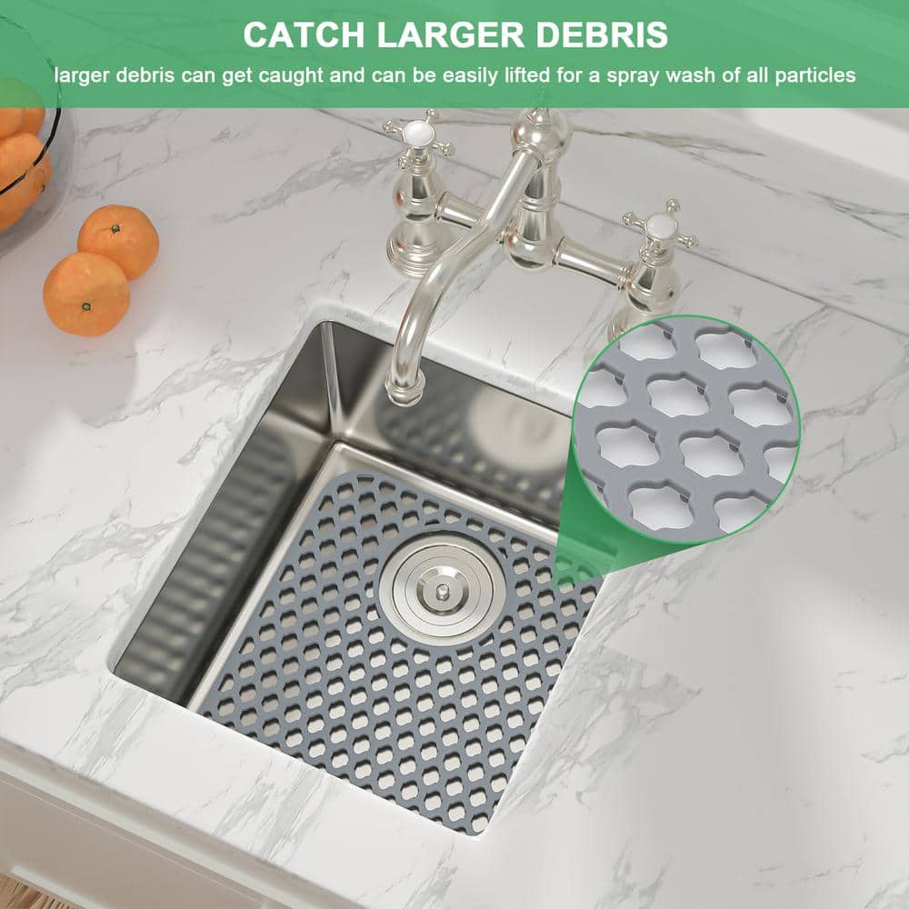Unbranded 14x11 Silicone Kitchen Sink Bottom Grid in Gray