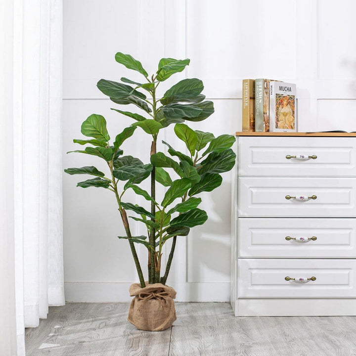 Vanity Art 47 .24 in. H Artificial Fiddle Leaf Fig Tree in Pot (Set of 2)