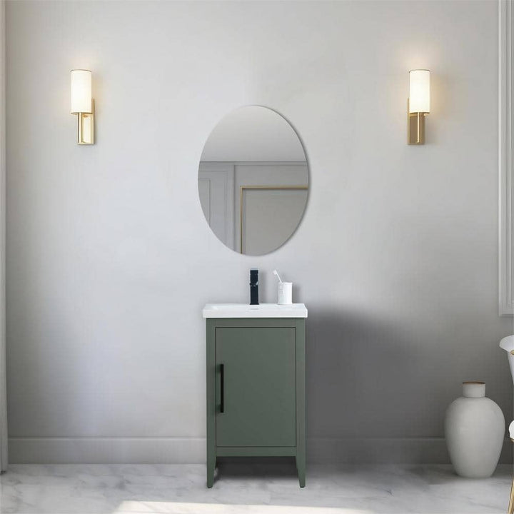 Vanity Art 20 in. W x 15.8 in D x 34 in. H Single Sink Bathroom Vanity Cabinet in Vintage Green with Ceramic Top