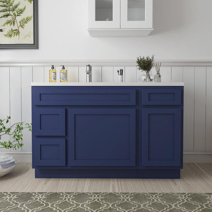 Vanity Art 51 in. W x 21 in. D x 32.5 in. H Bath Vanity Cabinet without Top in Blue