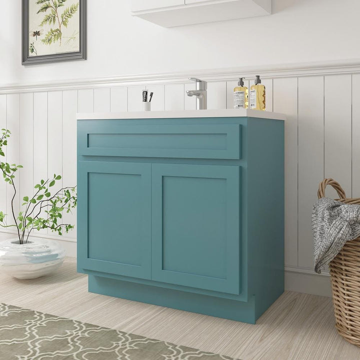 Vanity Art 33 in. W x 21 in. D x 32.5 in. H 2-Doors Bath Vanity Cabinet Only in Sea Green