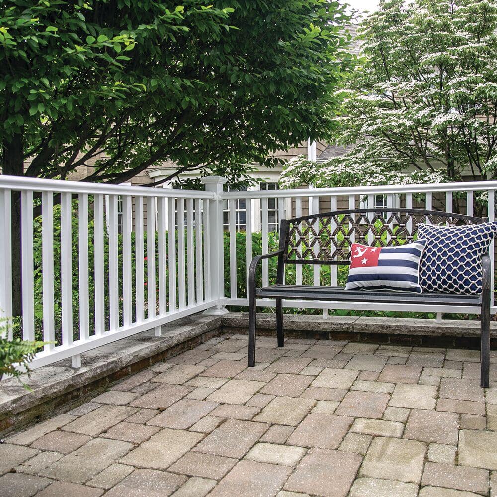 Veranda Traditional 8 ft. x 36 in. (Actual Size: 92 x 33 1/4" in.) White PolyComposite Vinyl Rail Kit without Brackets