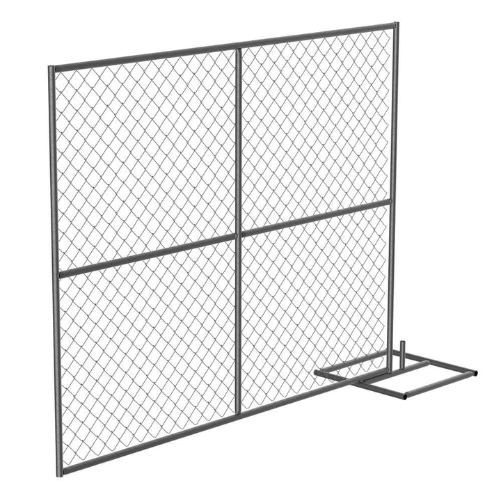 Vestil HRAIL 72 in. Galvanized Silver Construction Barrier - Add On Unit Chainlink Without Slats