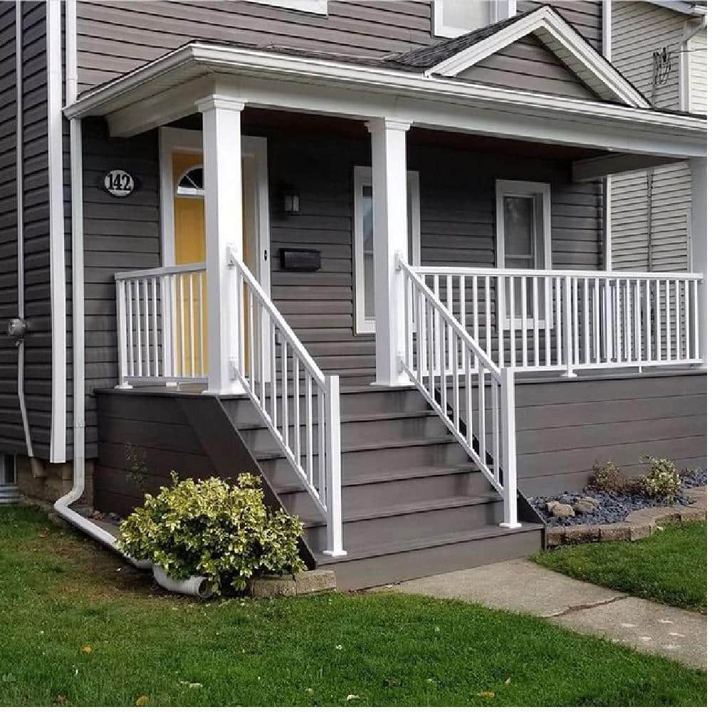 Vista 36 in. H x 2 in. W White Aluminum End Post for Railing Kit