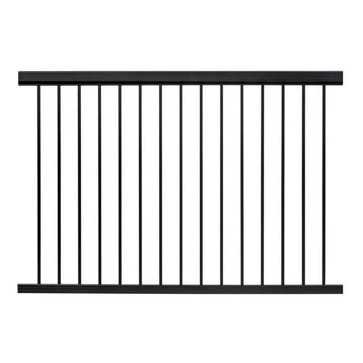 Vista 42 in. H x 72 in. W Black Aluminum Level Railing Kit