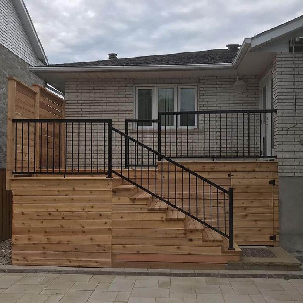 Vista Railing Systems Inc 36 in. H x 2 in. W Black Aluminum Level Rail End Post for Railing Kit