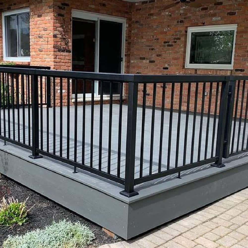 Vista Railing Systems Inc 36 in. H x 2 in. W Black Aluminum Level Rail Mid Post Railing Kit